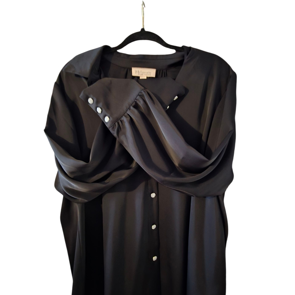 Elegant Black Blouse with Button Details